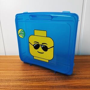Lego Bright Blue Project Case with White Sticker Label